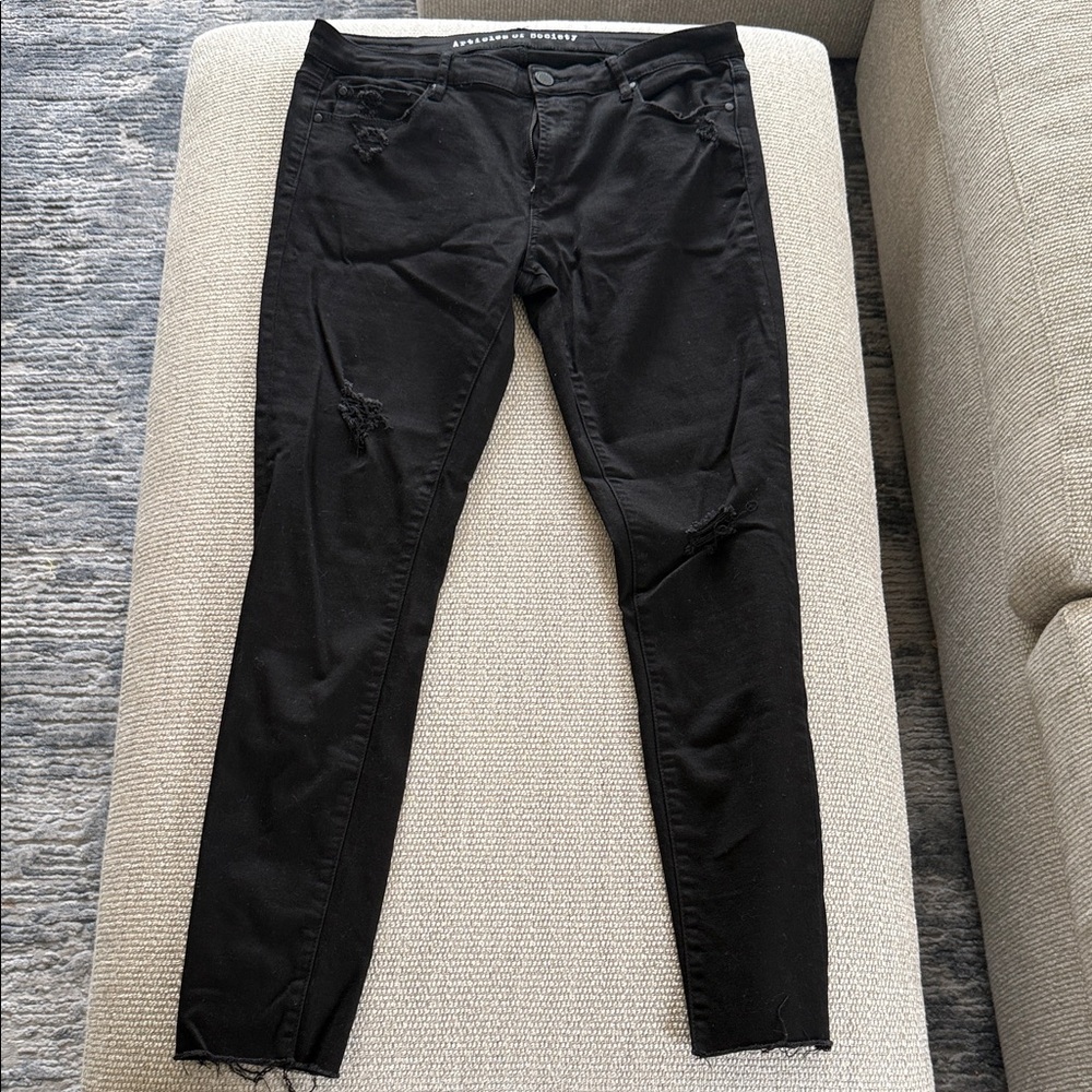 Articles Of Society Black Distressed Skinny Jeans